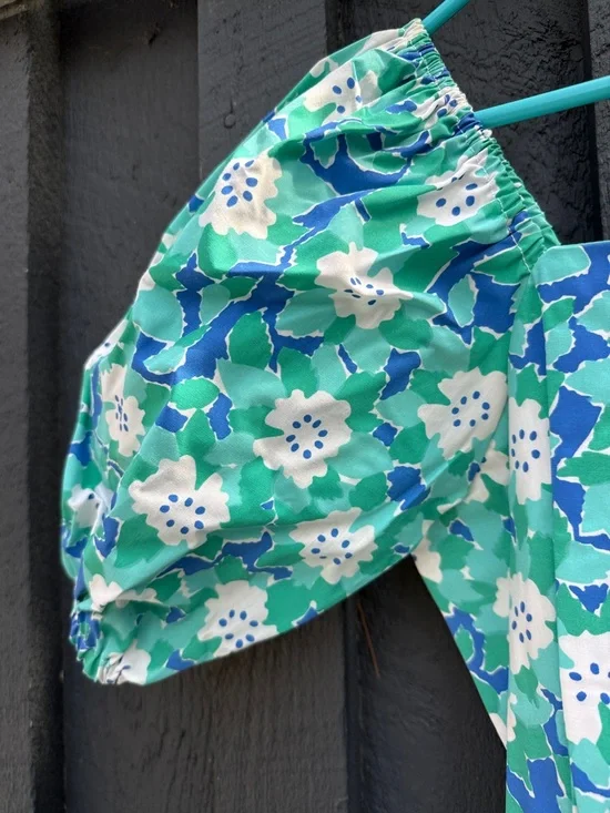 Vintage Lilly Pulitzer style,The Vested Gentress puff sleeve full skirt floral - Picture 4 of 8